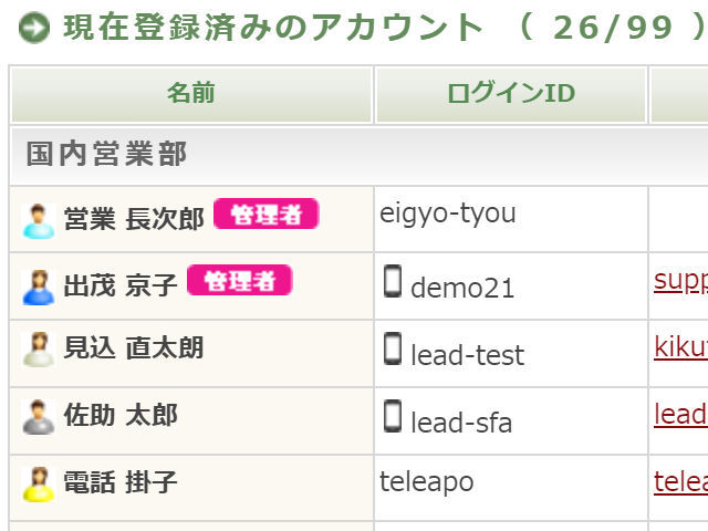 【管理者も部署別管理!】